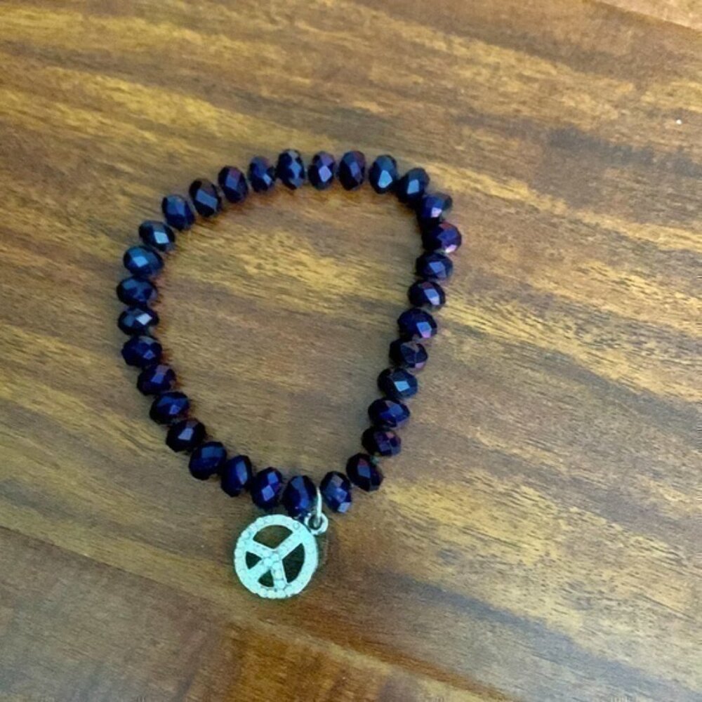 Purple peace sign bracelet